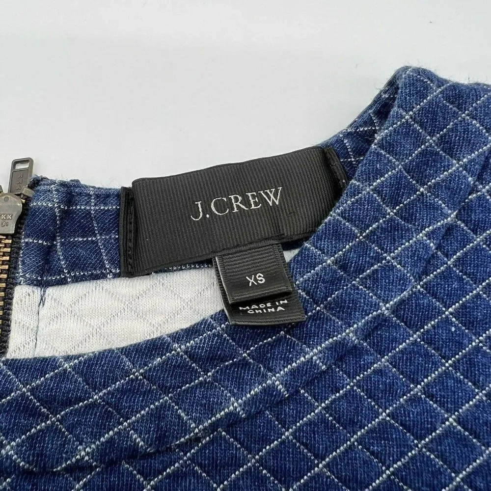 J.CREW Quilted Cropped Sweatshirt Blue XS